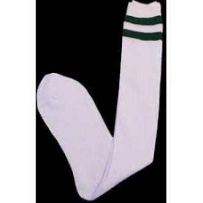 Scholastic  White Green Stripes Socks Small
